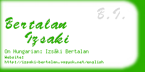 bertalan izsaki business card